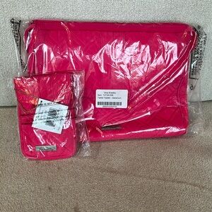 NWT Vera Bradley tablet hipster case and crossbody phone purse both in Geranium.